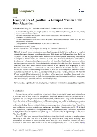 A Grouped Version of the Bees Algorithm