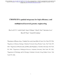 CRISPR RNA-Guided Integrases for High-Efficiency and Multiplexed