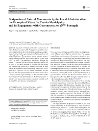Designation of Natural Monuments by the Local Administration: the Example of Viana Do Castelo Municipality and Its Engagement with Geoconservation (NW Portugal)