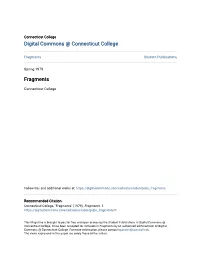 Digital Commons @ Connecticut College Fragments