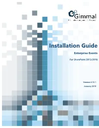 Enterprise Events Install Guide