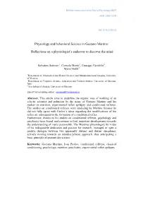 Physiology and Behavioral Science in Gaetano Martino: Reflections on A