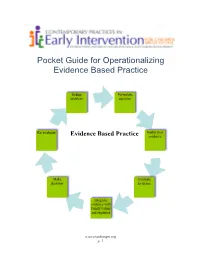 Pocket Guide for Operationalizing Evidence Based Practice