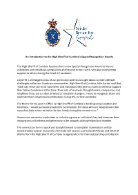 An Introduction to the High Sheriff of Cumbria's Special Recognition