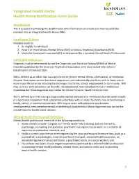IHH Notification Form Guide