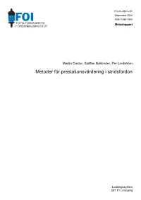 Metoder För Prestationsvärdering I Stridsfordon