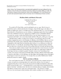 Phi Beta Delta and Rituals' Rewards