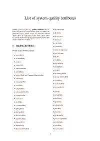 System Quality Attributes