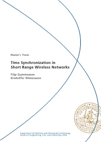 Time Synchronization in Short Range Wireless Networks