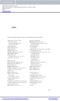 Cambridge Introductions to Music: Opera Robert Cannon Index More Information
