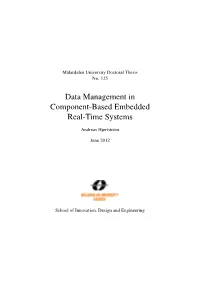 Data Management in Component-Based Embedded Real-Time Systems