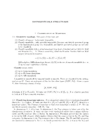 DIFFERENTIABLE STRUCTURES 1. Classification of Manifolds 1.1