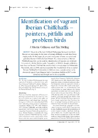 Identification of Vagrant Iberian Chiffchaffs – Pointers, Pitfalls and Problem Birds J