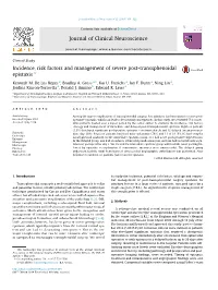 Incidence, Risk Factors and Management of Severe Post-Transsphenoidal Epistaxis Q ⇑ Kenneth M