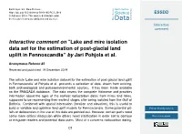 Interactive Comment on “Lake and Mire Isolation Data Set for the Estimation of Post-Glacial Land Uplift in Fennoscandia” by Jari Pohjola Et Al