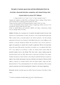 Interplay of Anionic Quasi-Atom and Interstitial Point Defects In