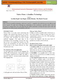 Native Client: a Sandbox Technology