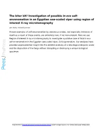 Self-Envenomation in an Egyptian Saw-Scaled Viper Using Region of Interest