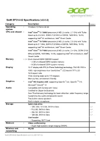 Swift SF314-52 Specifications (V2-0-2)