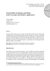 Territoriality in Judaism and Islam: Early Concepts and Modern Application