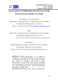 Analysis on Symbolism of Malang Mask Dance in Javanese Culture