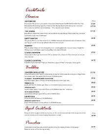 Drinks Menu V17 Current