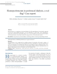 Hemoperitoneum in Peritoneal Dialysis, a Red Flag? Case Report