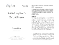 Rethinking Kant's Fact of Reason