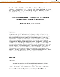 Simulation and Symbolic Exchange: Jean Baudrillard's Augmentation of Marx's