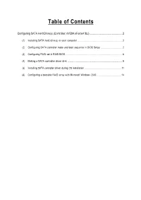Table of Contents