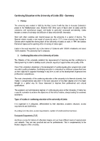 University of Lleida (ES) – Summary