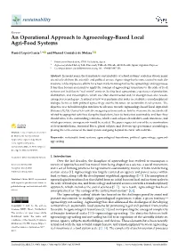 An Operational Approach to Agroecology-Based Local Agri-Food Systems