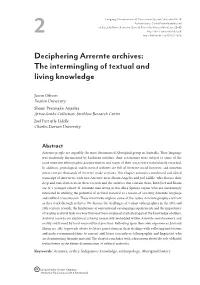 Deciphering Arrernte Archives: the Intermingling of Textual and Living Knowledge
