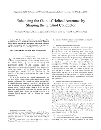 Enhancing the Gain of Helical Antennas by Shaping the Ground Conductor