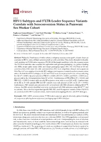 HIV-1 Subtypes and 5'LTR-Leader Sequence Variants Correlate With