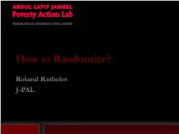 How to Randomize?