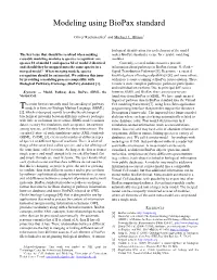 Modeling Using Biopax Standard