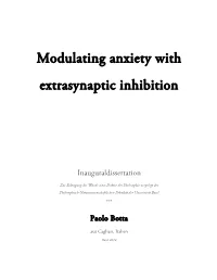 Modulating Anxiety with Extrasynaptic Inhibition