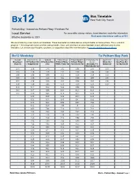 MTA Bx12 Bus Timetable