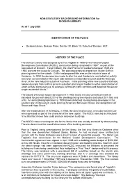 NON-STATUTORY BACKGROUND INFORMATION for DICKSON LIBRARY