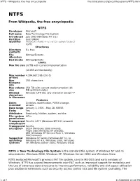NTFS - Wikipedia, the Free Encyclopedia File:///Data/Doccd/Specs/Filesystems/NTFS.Html