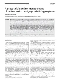 A Practical Algorithm Management of Patients with Benign Prostatic