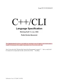 C++/CLI Language Specification