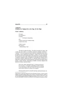"(Silence)" Scripting [It], Staging [It] on the Page, for the Stage