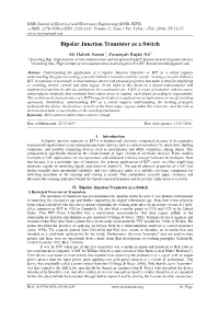 Bipolar Junction Transistor As a Switch