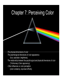 Chapter 7: Perceiving Color