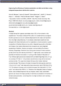 Improving the Efficiency of Lambari Production and Diet Assimilation Using Integrated Aquaculture with Benthic Species Aline M