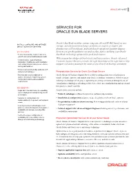 Services for Oracle Sun Blade Servers