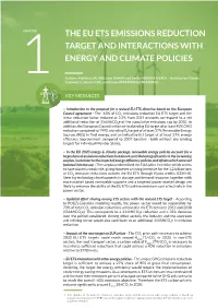 The Eu Ets Emissions Reduction Target and Interactions with Energy and Climate Policies