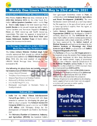 Weekly One Liners 17Th May to 23Rd of May 2021 Weekly One Liners 17Th May to 23Rd of May 2021
